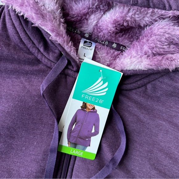 NWT Free 2B Sherpa Full Zip Hoodie - Picture 6 of 7